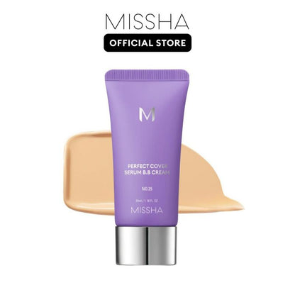 [MISSHA Official] M Perfect Cover Serum BB Cream (35Ml) - Bifida Ferment Lysate Serum-Infused BB Cream for Anti-Aging Skin Rejuvenation, Skin Tint, Tinted Moisturizer, Skin Care Foundation Makeup,Superfood Complex,Glass Skin Cardibb OGBB Purplebb
